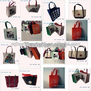 Handle style and recycled non wovebn shopping bag