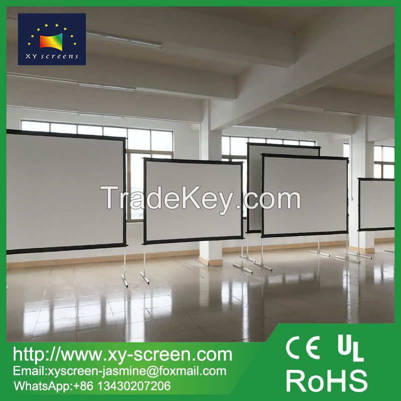 XY screen new design customized self-adhesive front and rear fast fold projection screen