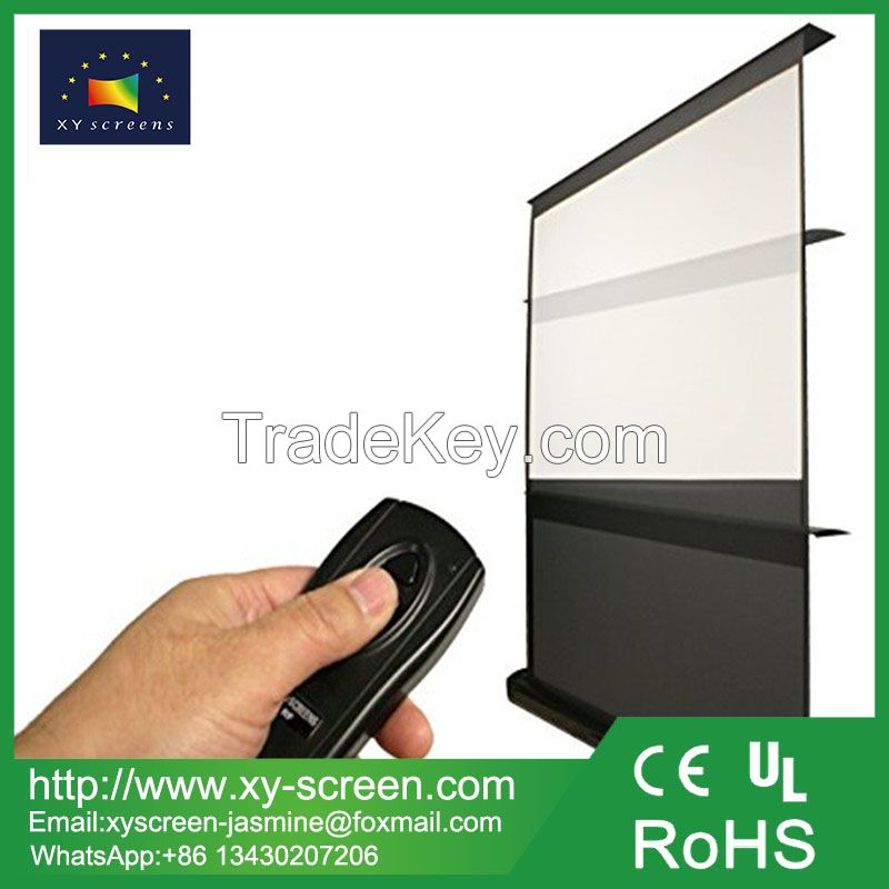 XYSCREEN 80 inch~180 inch newest 4K electric /motorized foor rising projection screen for home theater