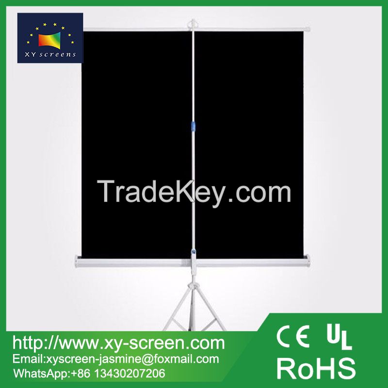 XYSCREEN 16:9 format HD portable manual pull down tripod projector screen