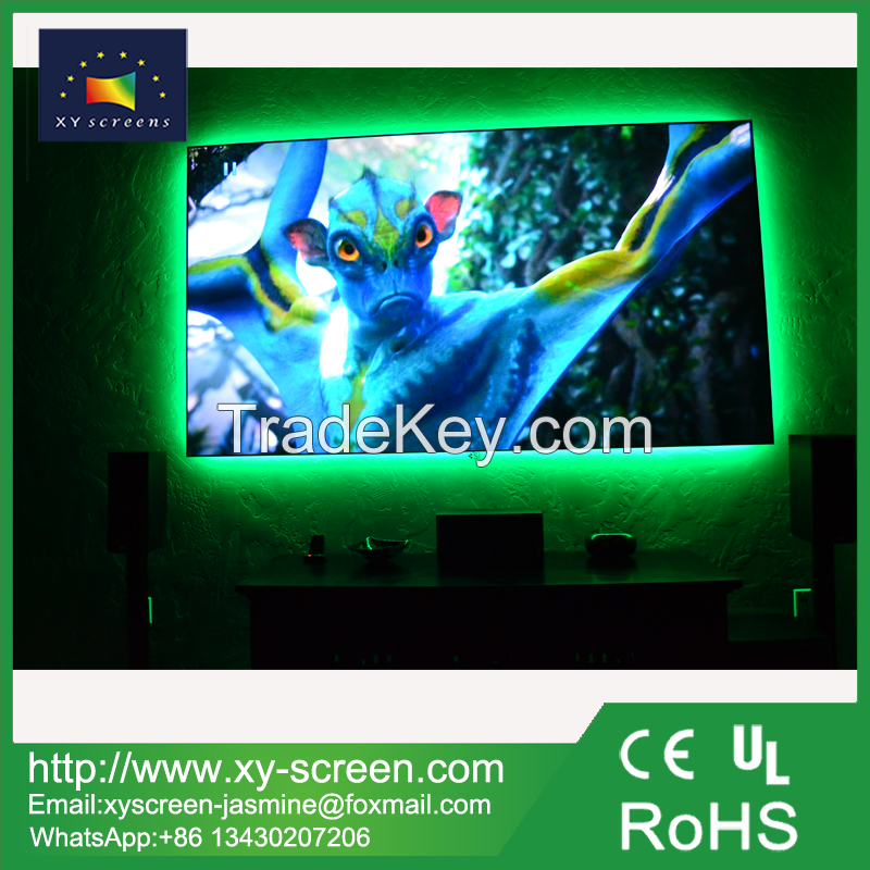 100'' 16:9 home type size narrow frame fixed projection screen home theater screen use for short focus projector