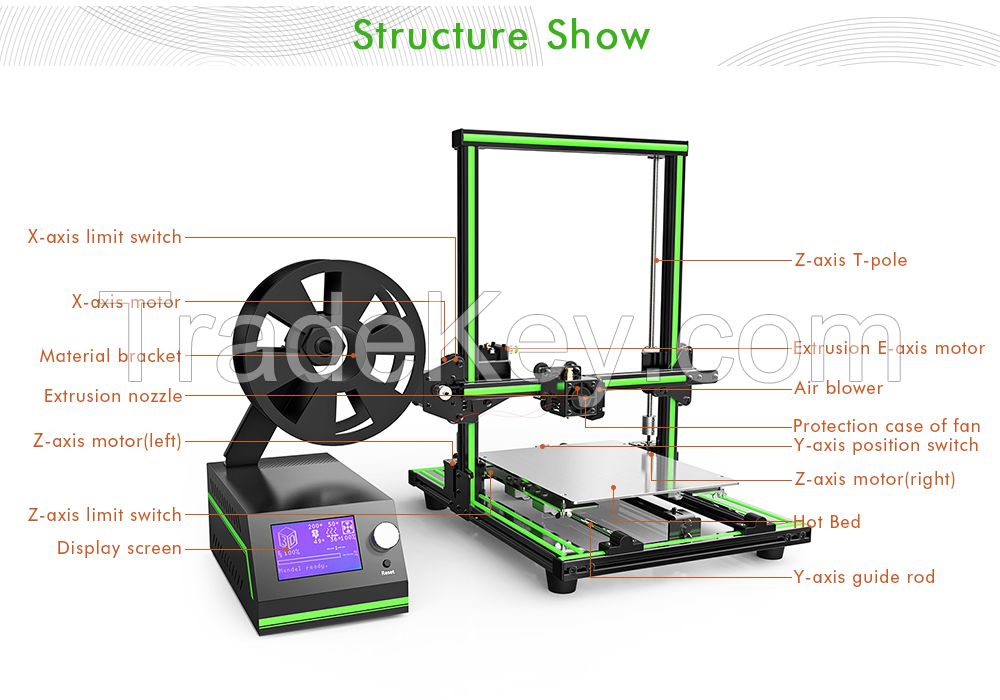 3D printer E10 Big printing size 220x270x300mm DIY 3d printer high precision 3d printer