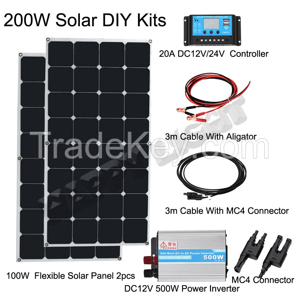 200W DIY SOLAR PANEL SYSTEM /SOLAR POWER SYSTEM/PV SOLAR SYTEM 