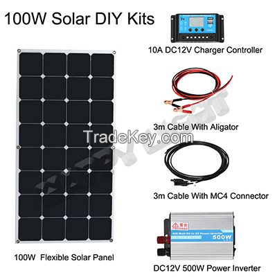 100W DIY Solar energy system for home use