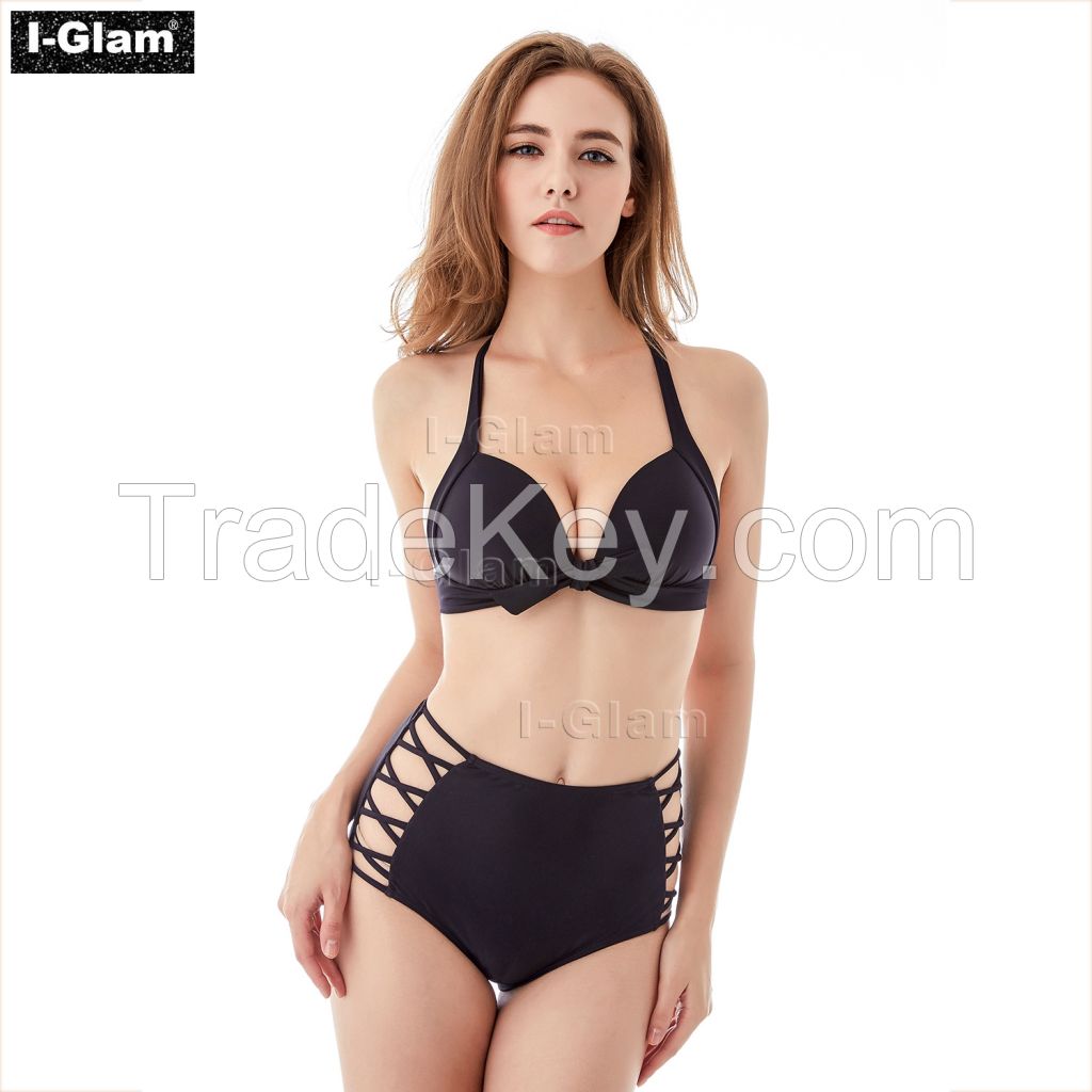 I-Glam Black High Waist Sexy Bikini Swimwear