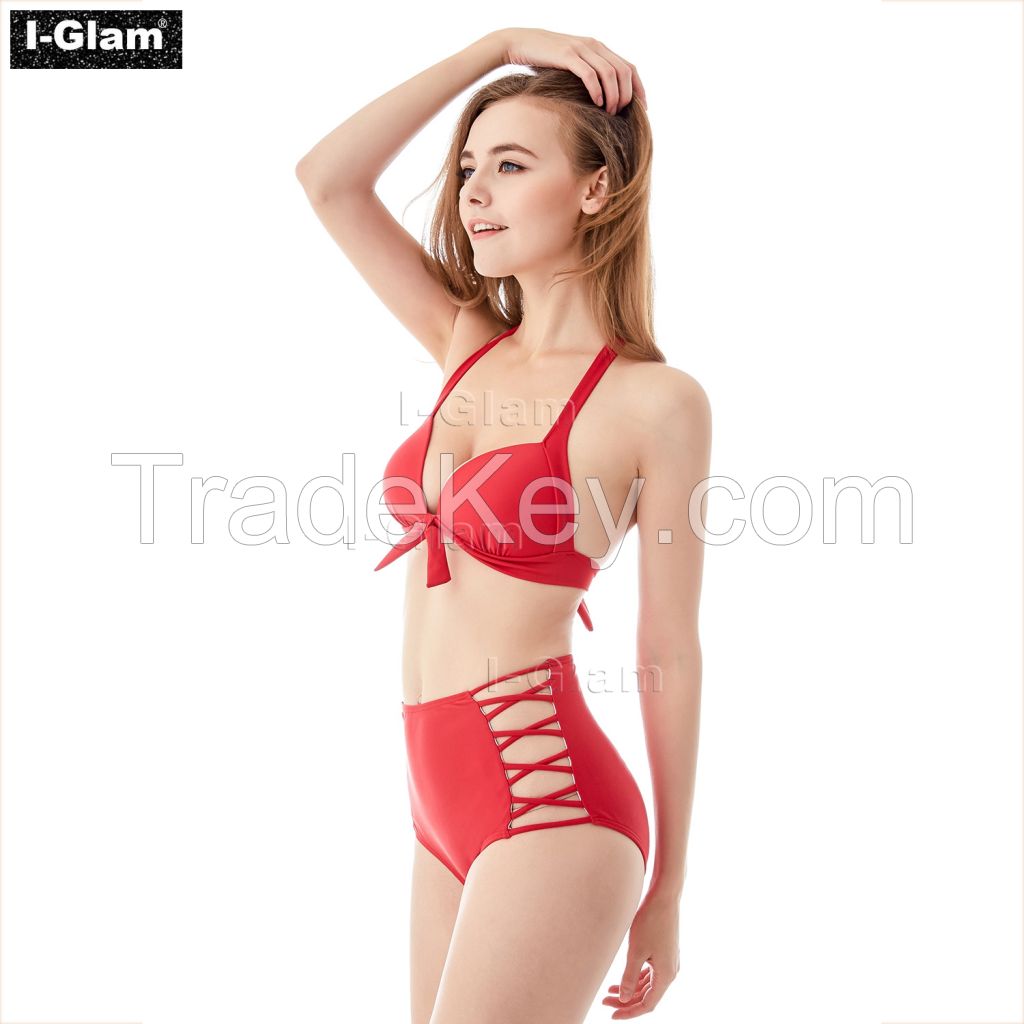 I-Glam Red High Waist Sexy Bikini Swimwear