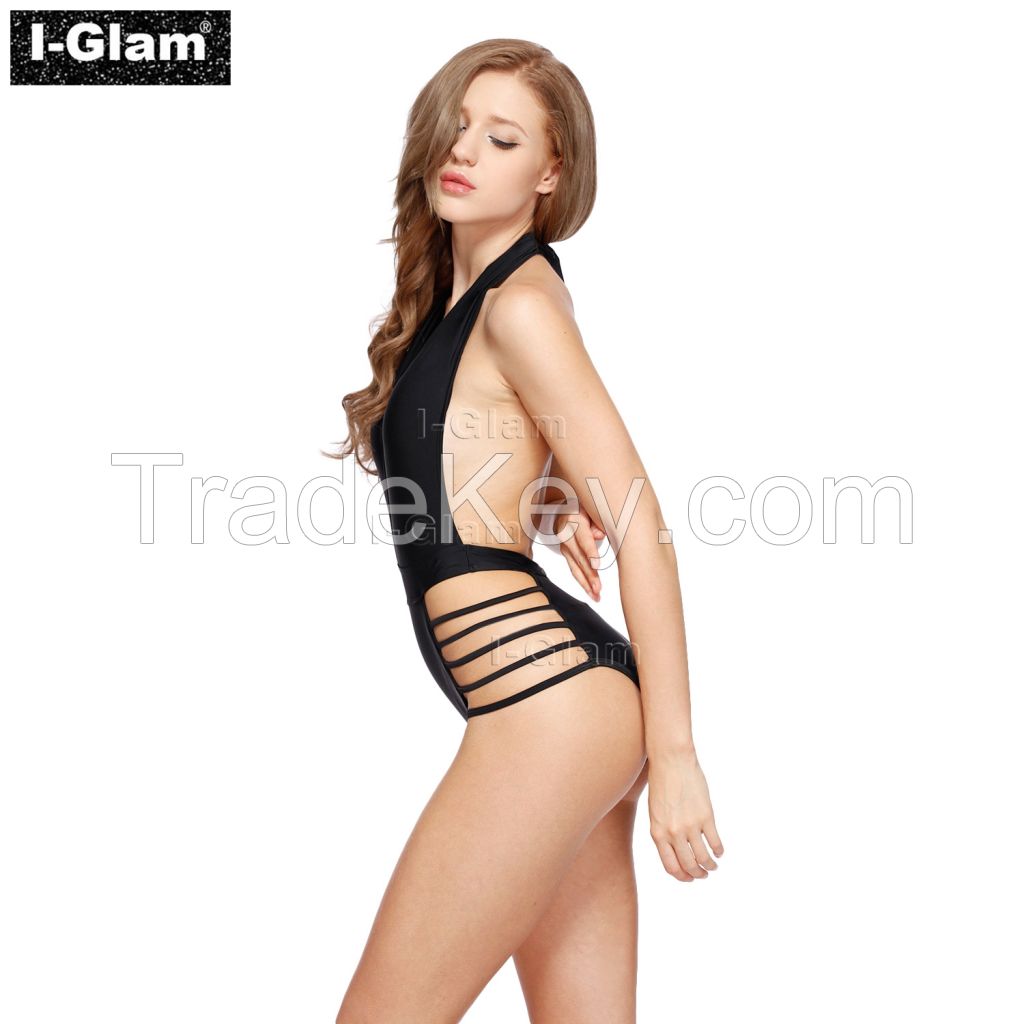 I-Glam Black Sexy One-piece Bikini Swimwear