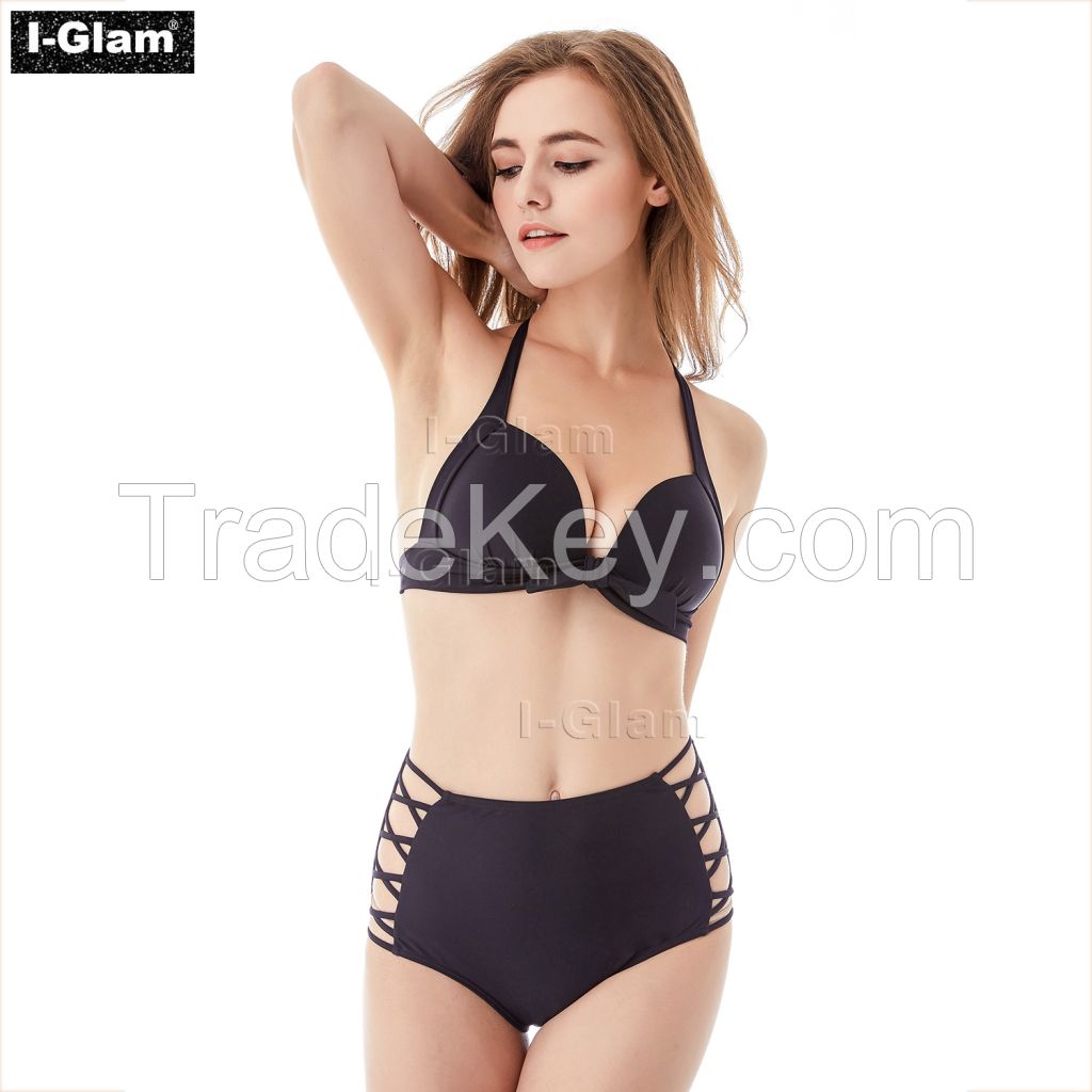 I-Glam Black High Waist Sexy Bikini Swimwear