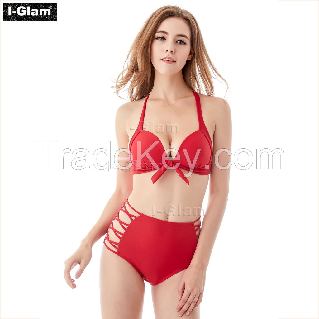 I-Glam Red High Waist Sexy Bikini Swimwear