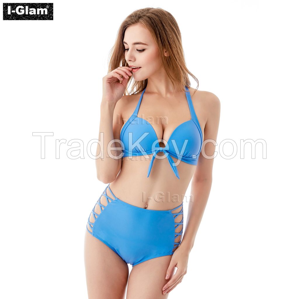I-Glam Blue High Waist Sexy Bikini Swimwear