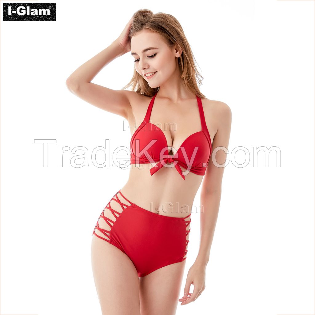 I-Glam Red High Waist Sexy Bikini Swimwear