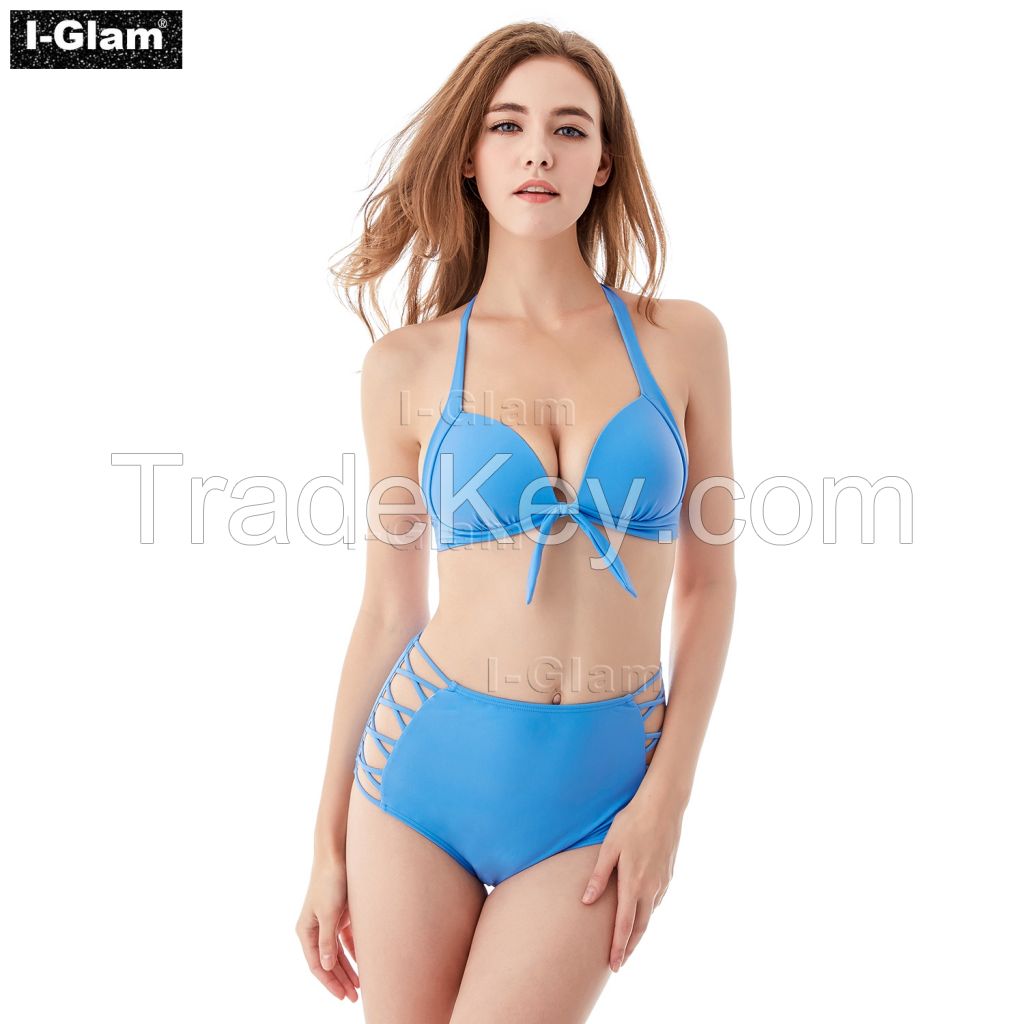 I-Glam Blue High Waist Sexy Bikini Swimwear