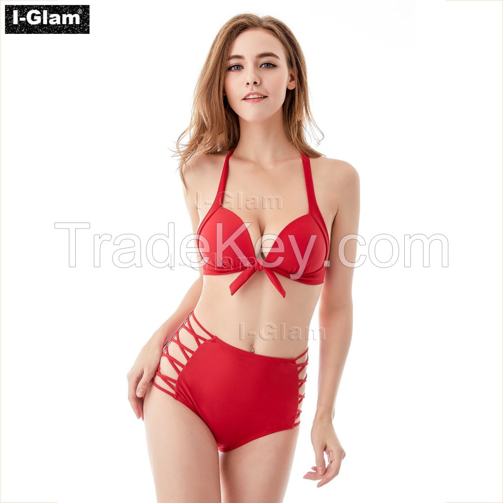 I-Glam Red High Waist Sexy Bikini Swimwear