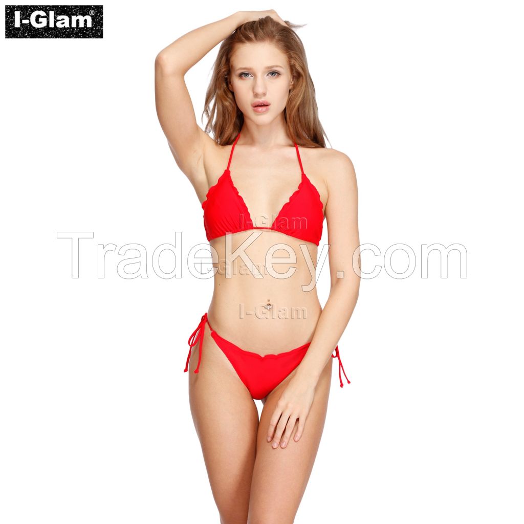 I-Glam Two Piece Sexy Women Red Brazilian Bikini Swimwear