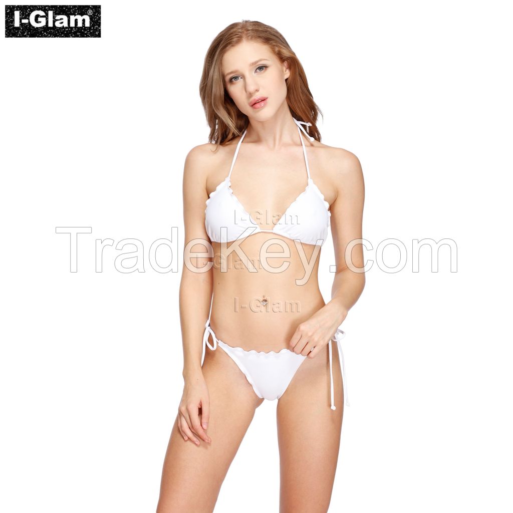 I-Glam White Two Piece Sexy Women Brazilian Bikini Swimwear