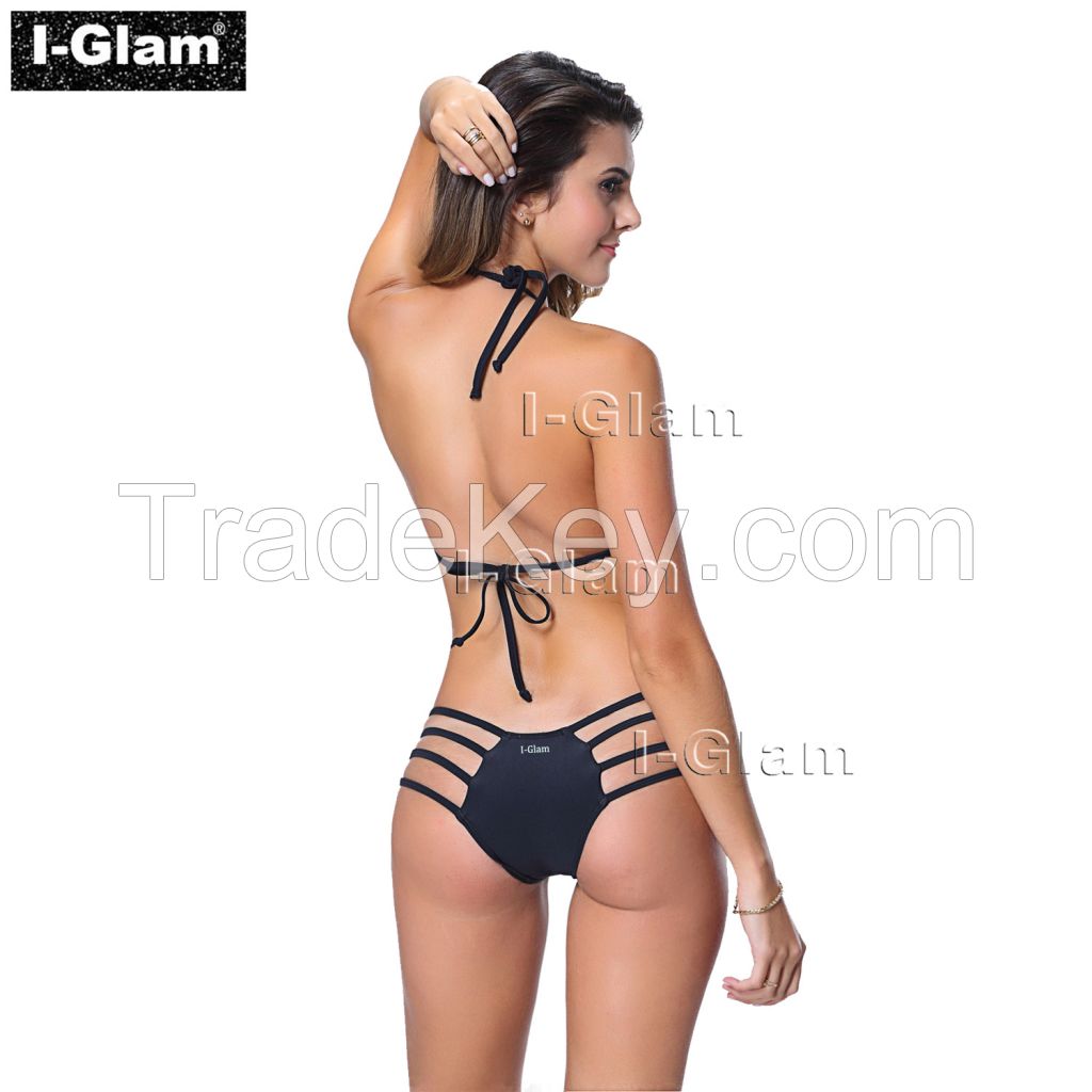 I-Glam Black Two Piece Sexy Women Brazilian Bikini Swimwear