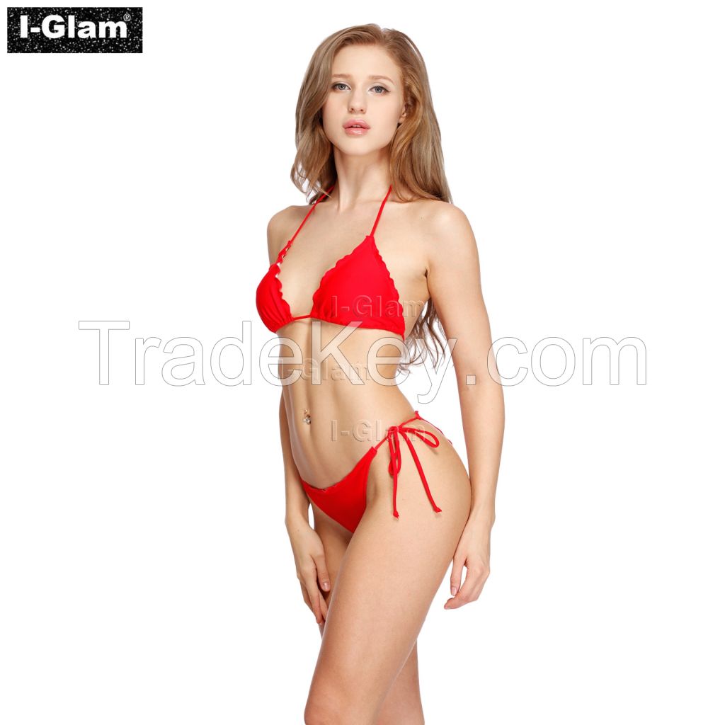I-Glam Two Piece Sexy Women Red Brazilian Bikini Swimwear