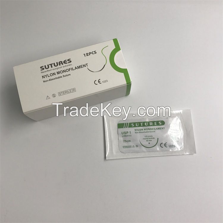 Disposable surgical suture with needle 