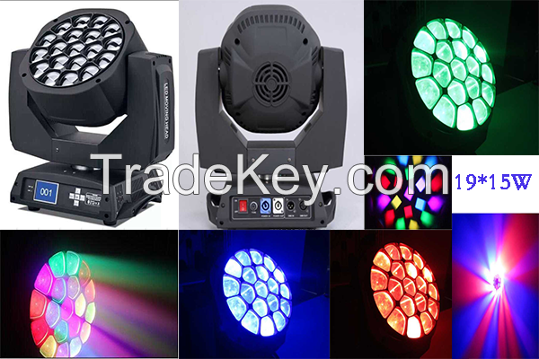 19*15W-Zoom bee eye moving head light