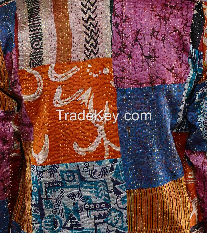 Vintage Silk Kantha Jacket