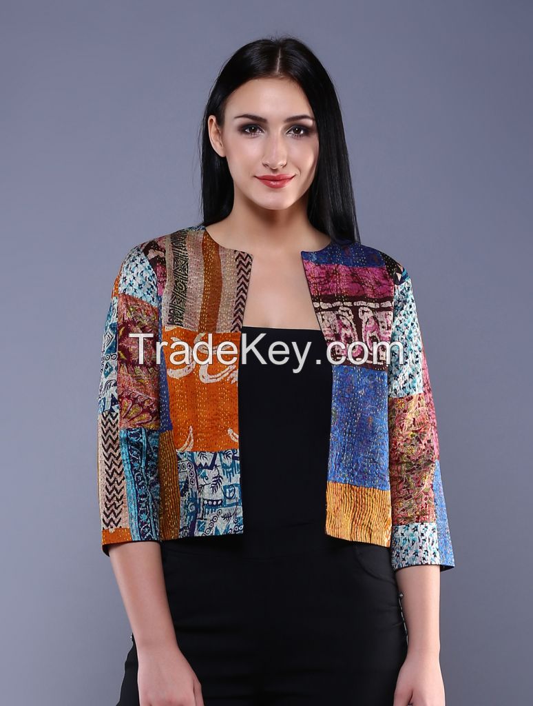 Vintage Silk Kantha Jacket