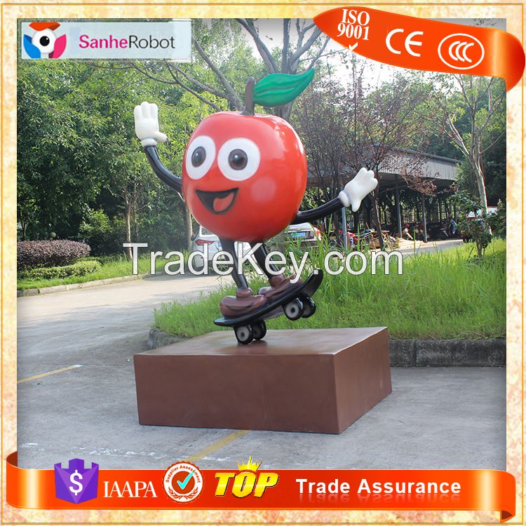 Shop Decor Fresh Fruit H=1.5m Fiberglass Apple Sculpture