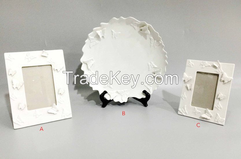 Decorative Butterfly Ceramic Plate&Photo Frame