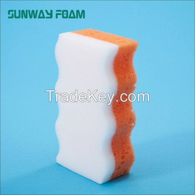 Sunway Wholesale  complex colorful melamine Sponge with PU