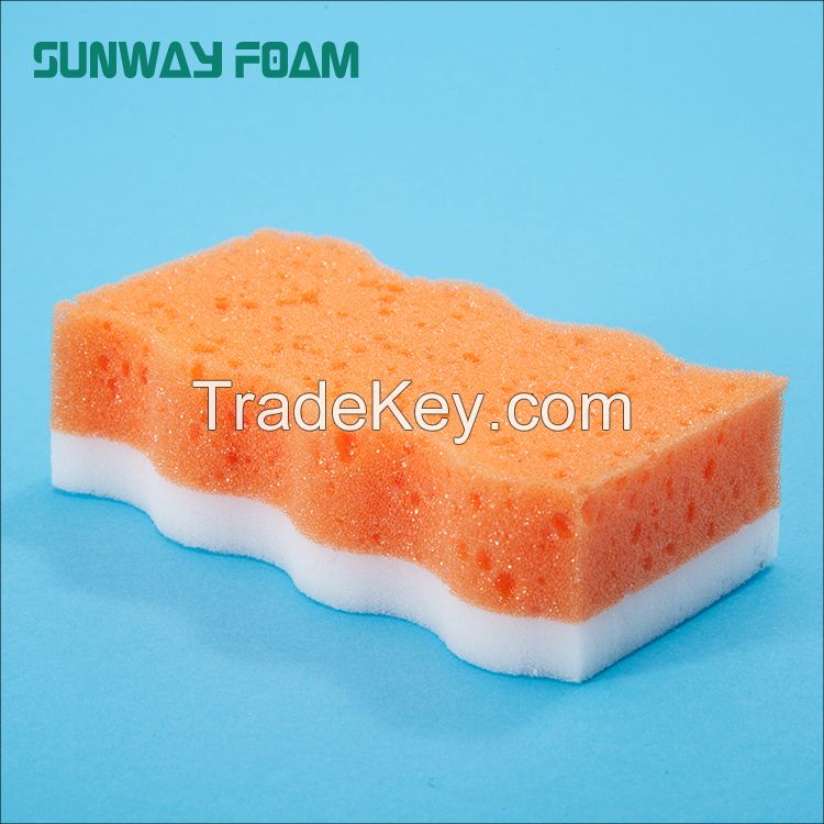 Sunway Wholesale  complex colorful melamine Sponge with PU