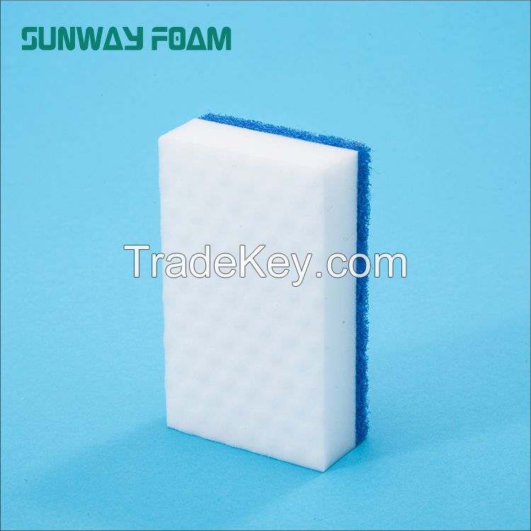 Sunway Wholesale high density  complex Sponge with scouring pad