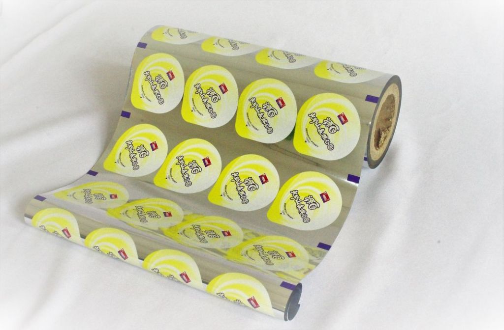 Pudding, jelly cup top web continuous automatic packaging lidding film in roll