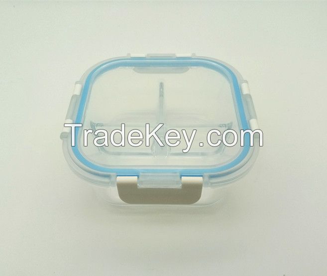 Glass container with 3 compartment