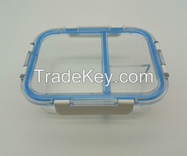 Glass container with 3 compartment