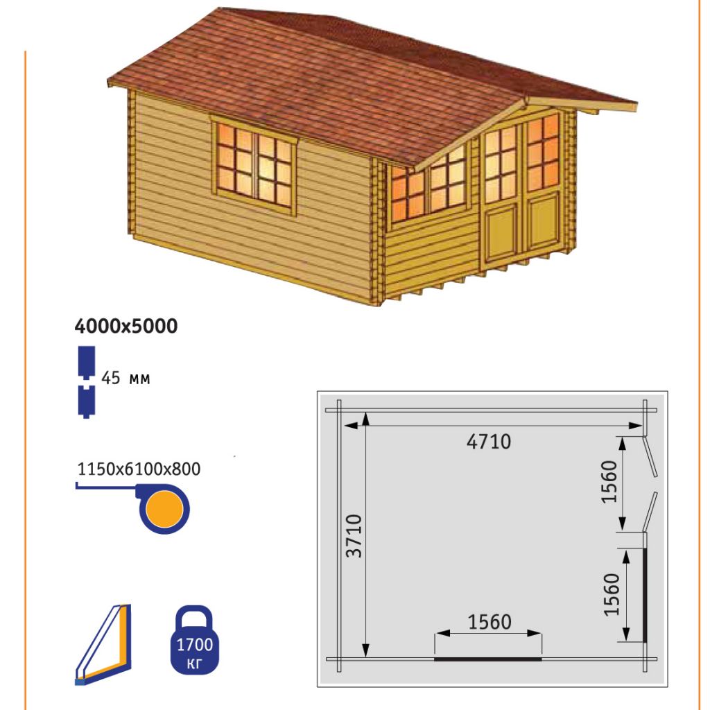 RUSSIAN DRY TIMBER WALL PREFAB SETS (GARDEN CABINS)