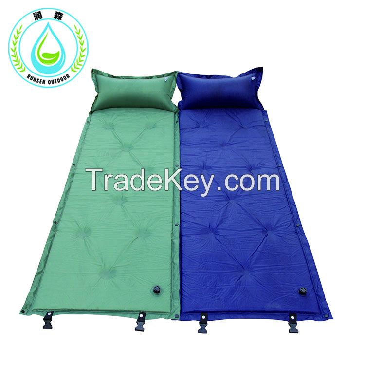 Outdoor Camping Mat Inflatable Cushion Sleeping Bag Mat Fast Filling Air Moistureproof With Pillow mats