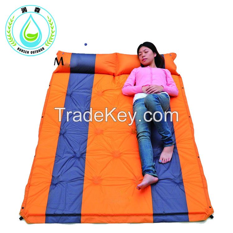 RUNSEN Outdoor 2 3 4 Person Splicing Automatic Inflatable Mattresses Moisture Pad Portable Sleeping Pads Air Pillow  Mattress