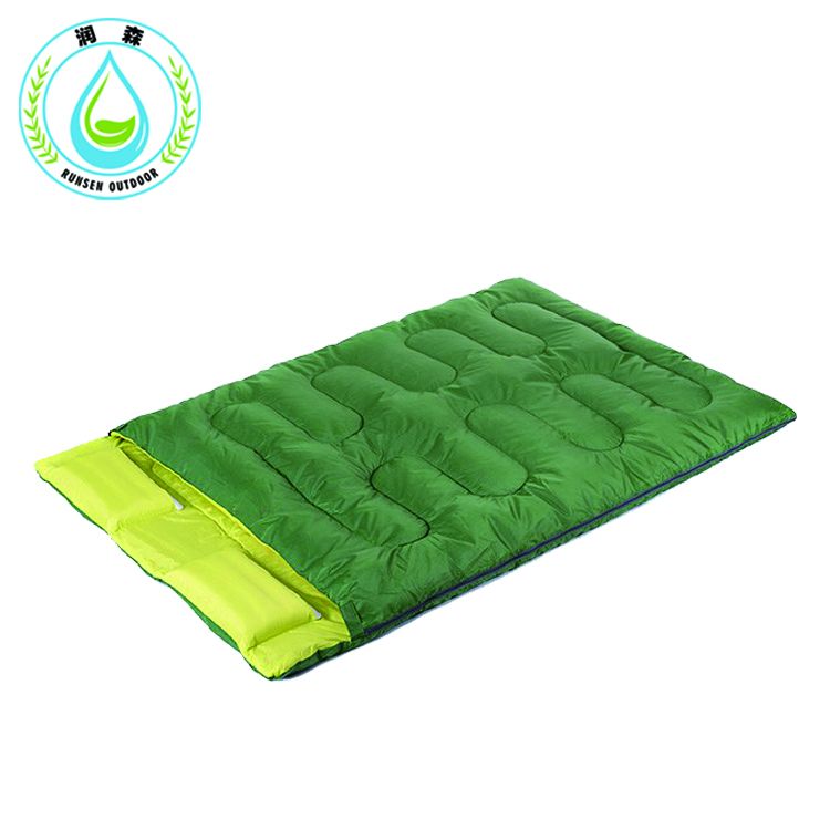 RUNSEN Envelope cotton double camping waterproof sleeping bag 