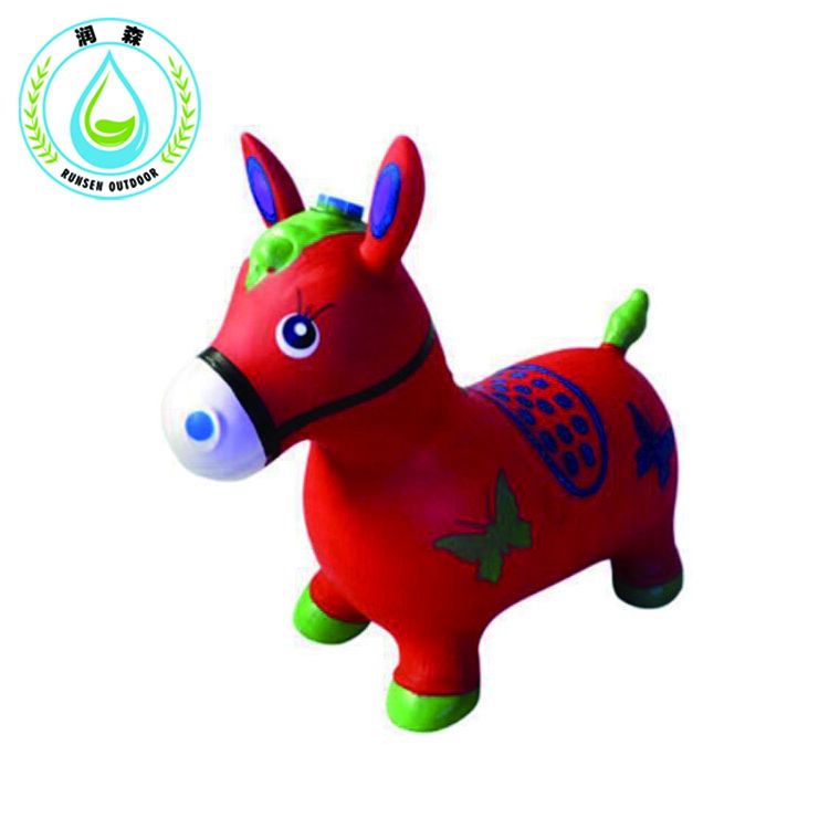 RUNSEN Children inflatable toy music jump horse thickening increase inflatable horse rocking jump jumping horse kindergarten baby riding inflatable toy