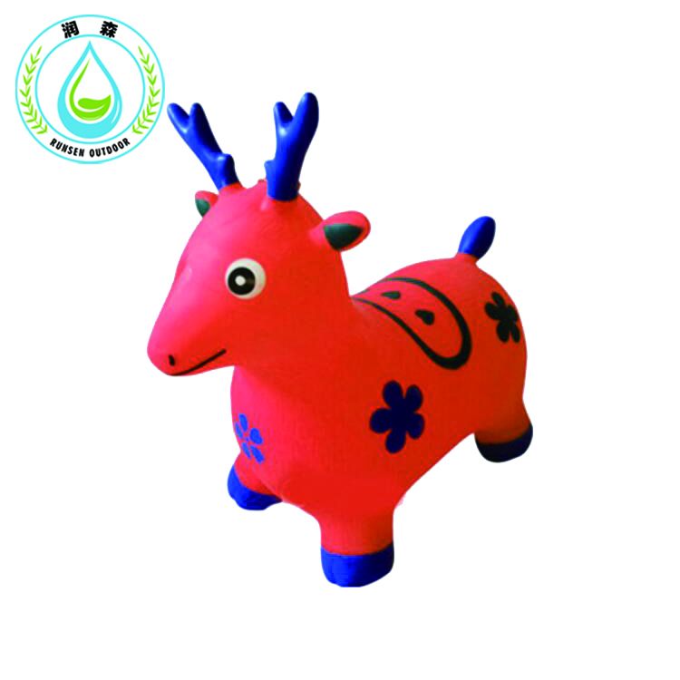 RUNSEN Children inflatable toy music jump horse thickening increase inflatable horse rocking jump jumping horse kindergarten baby riding inflatable toy