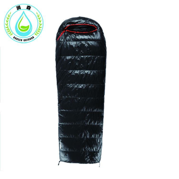 RUNSEN Black outdoor velvet bag adult outdoor camping envelope down sleeping bag 