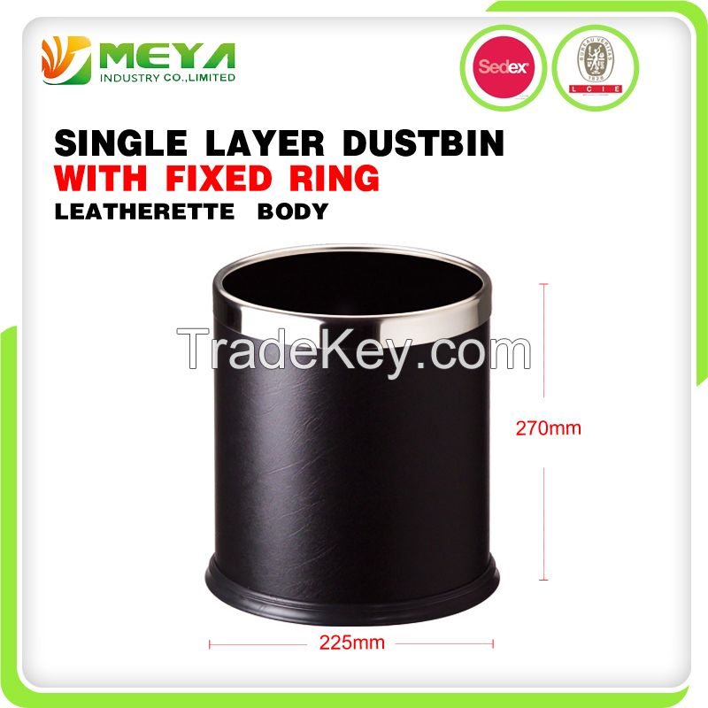 metal leather waste bin without cover