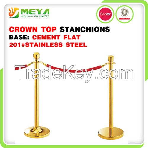 rope crowd control stanchion with dome base