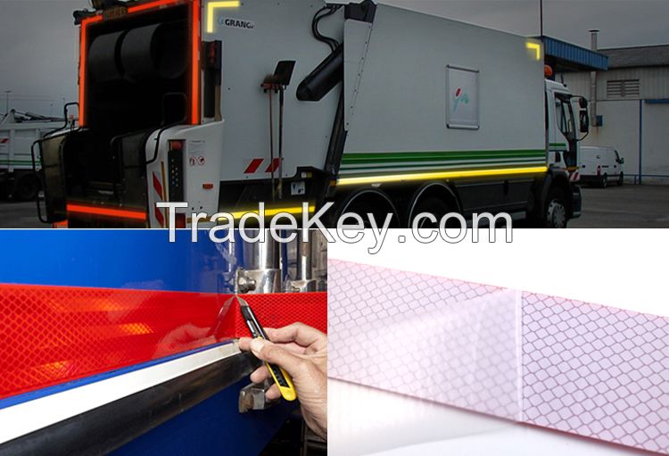 Red Color Conspicuity Marking Tape Reflective Tape for Trucks