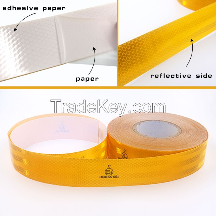 High Visibility Yellow Color CE Reflective Tape for Roadway Safety