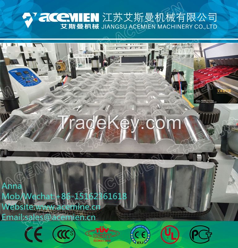 PVC glazed/corrugated/wave plastic roofing tile making machines