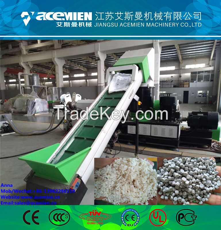 Single screw recycling and pelletizing machine