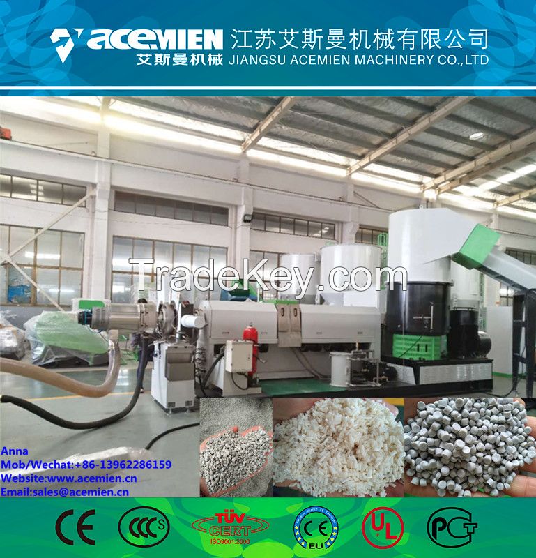 Single screw recycling and pelletizing machine