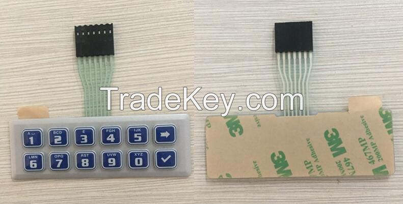 Membrane switch with silicone rubber keypads