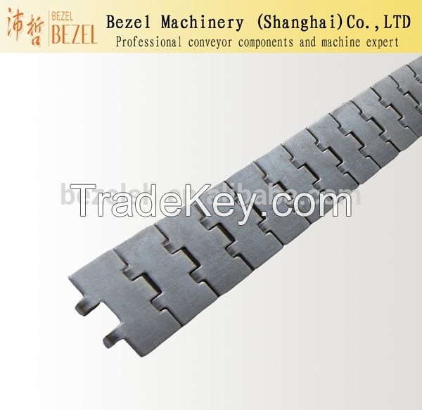 Bottle line curved movement stainless flat-top conveyor chain