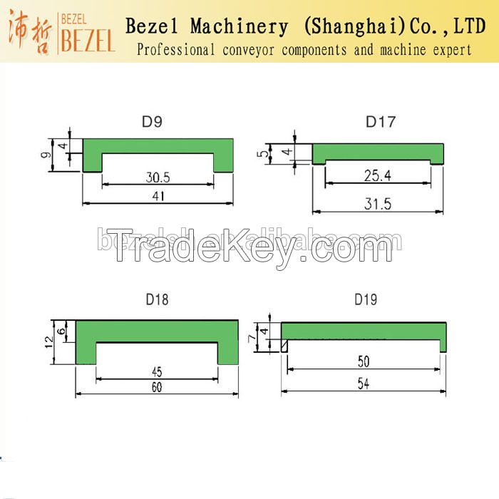 Plastic wear strip for conveyor